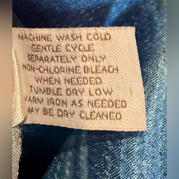 Chico’s Sz 2 Blue & Green Geographic Waterprint w/Dolman Sleeve,Coastal Grandma - Picture 4 of 7